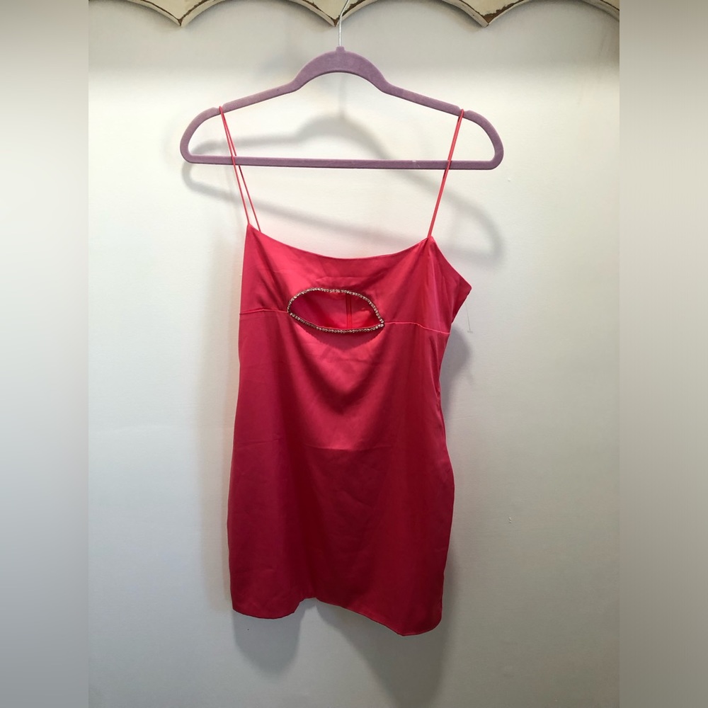 NWT White Fox Hot Pink Sparkle Front Dress